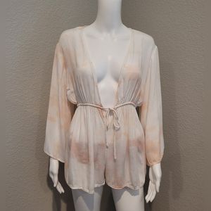 BOHO ME swim/beach peach tie dye romper
